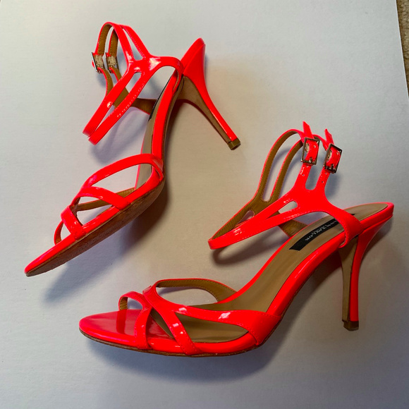 Ann Taylor Shoes - Ann Taylor 9M Hot Pink Heels Women's Strappy Open Ann Taylor Shoes - Ann Taylor 9M Hot Pink Heels Women's Strappy Open